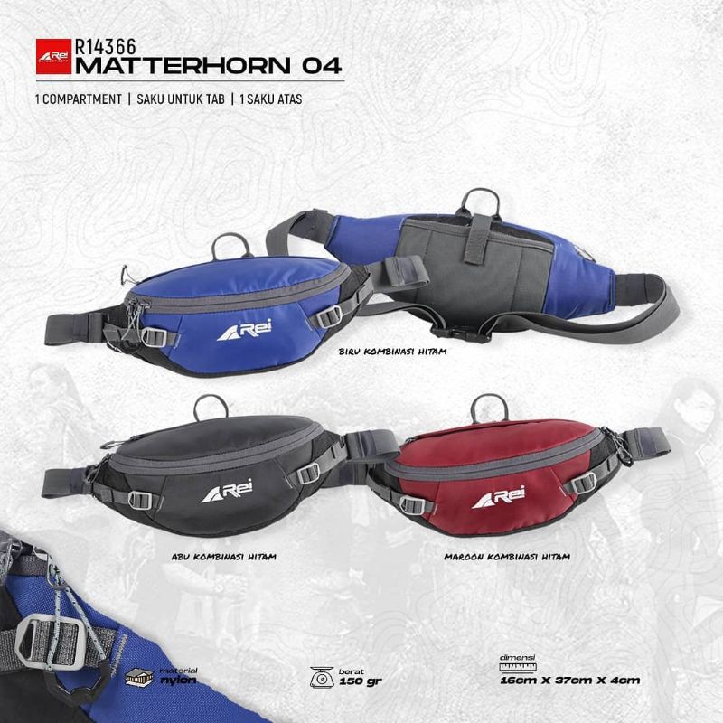 WEISTBAG AREI MATTERHORN 04 ORIGINAL | WAISTBAG REI ORI TAS SELEMPANG TAS PINGGANG