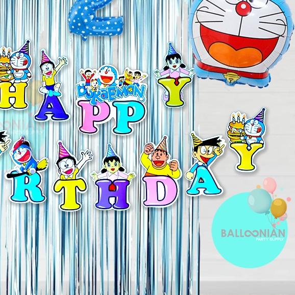 DORAEMON SIMPLE DEKORASI SET/BALON FOIL/DEKORASI ULANG TAHUN ANAK/PAKET BALON ULTAH