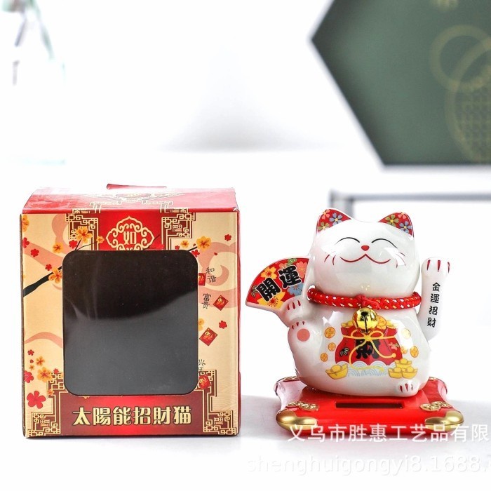 PAJANGAN KUCING LUCKY CAT MANEKI NEKO TANGAN GOYANG KADO MURAH MANEKI