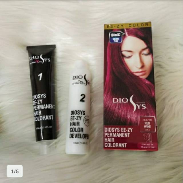 DIOSYS HAIR COLOR/ CAT RAMBUT  + OCYDANT 75 ML (RED WINE)