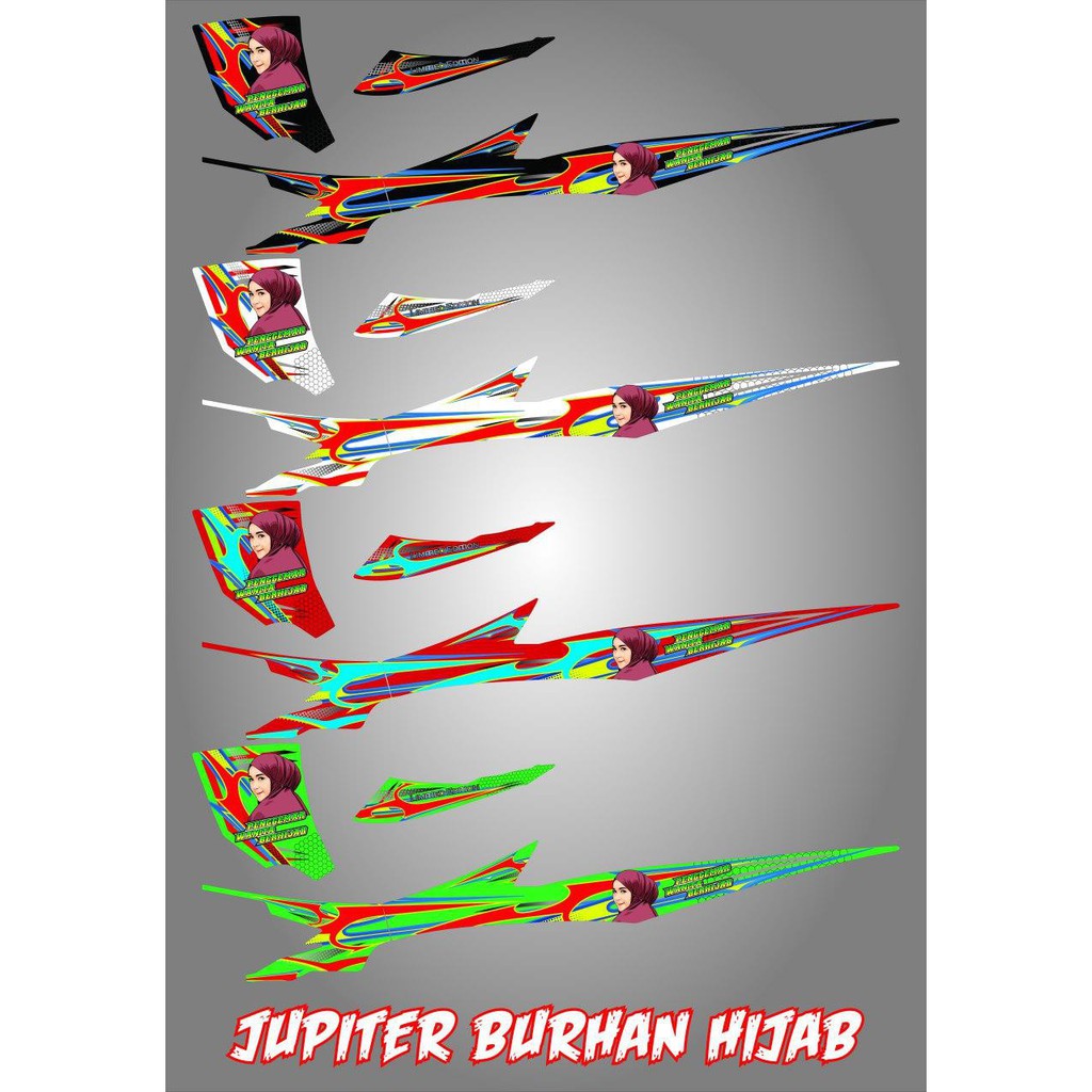 STRIPING STIKER LIST VARIASI JUPITER Z BURHAN PENGGEMAR WANITA HIJAB