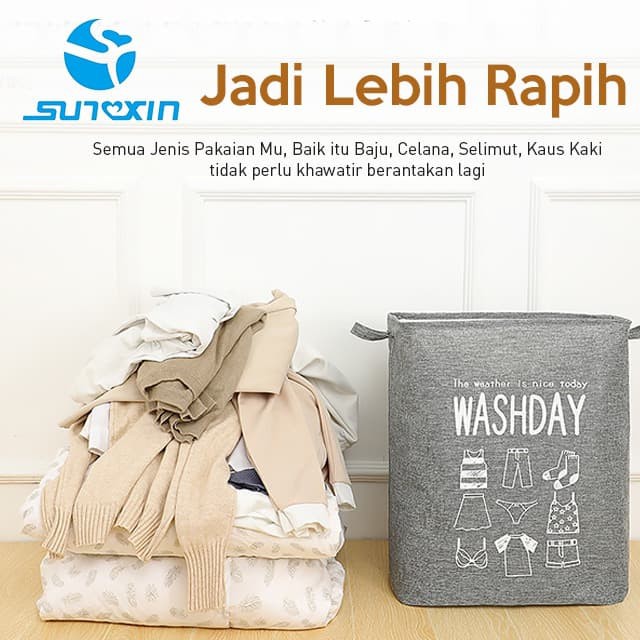 Keranjang Baju Cucian Pakaian Kotor Laundry Basket / Tempat Baju Kotor / Tempat Penyimpanan