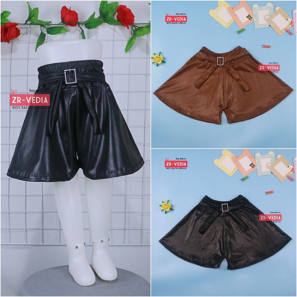 Leather Pants Uk 3-4 Tahun / Bawahan Anak Perempuan Murah Grosir Adem Model Rok Celana Polos