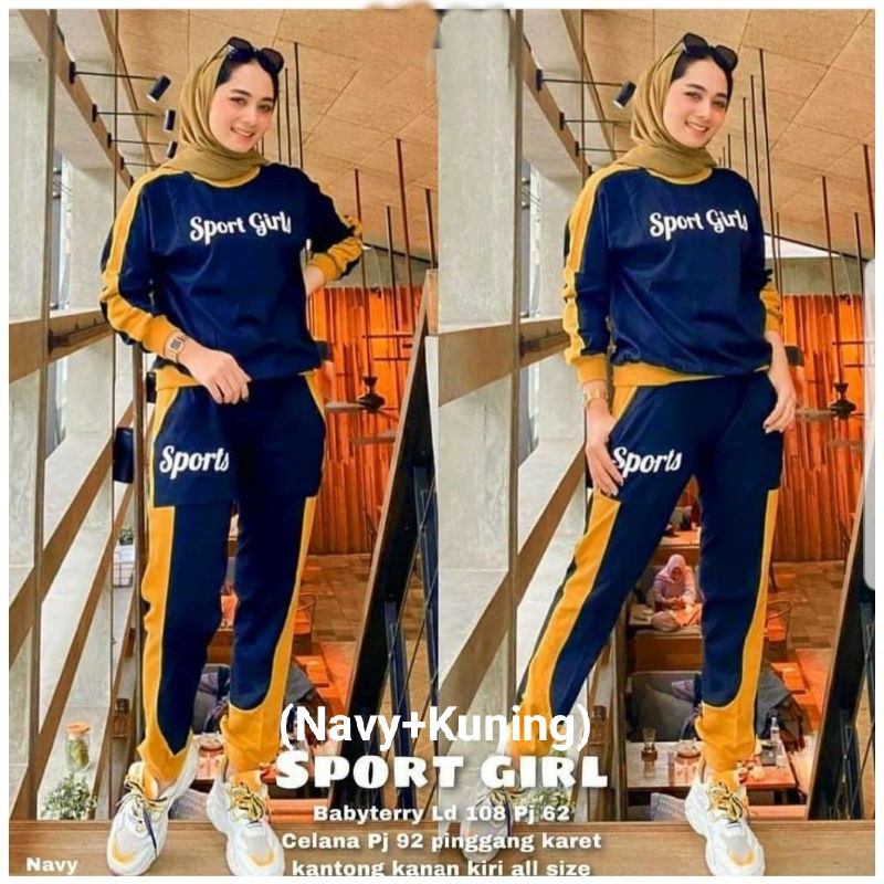 COD☑️PAKAIAN SET WANITA/SET SPORT GIRL/3 SIZE(L-XL-XXL)PAKAIAN TRAINING SET/SET WANITA/SET KEKINIAN/GOOD QUALITY