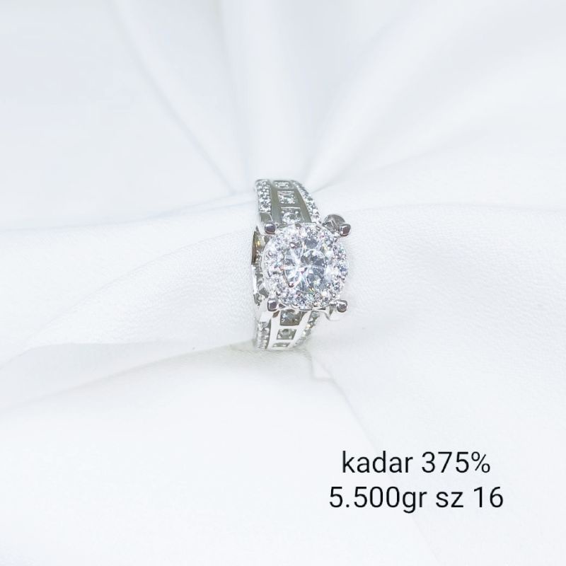 Cincin Emas Putih 375%/8K