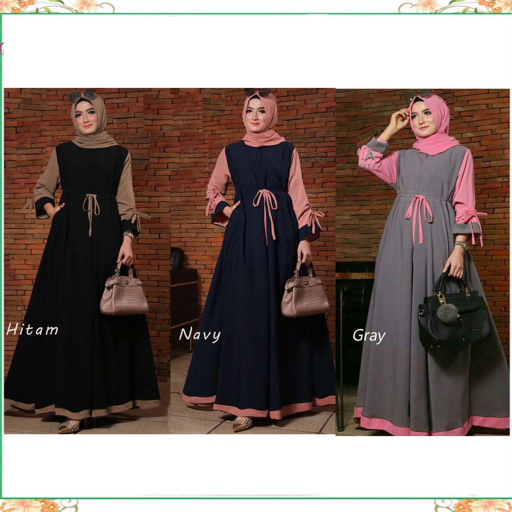 NEW RENATA DRESS WANITA GAMIS TERMURAH 12 VARIAN WARNA (tanpa hijab)