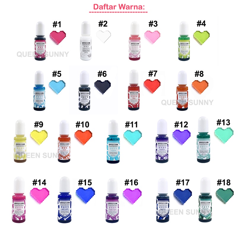 Miawmiaw_Id Pigment / Pewarna Resin Bening Transparan Kristal 10Ml Cat Resin Colour Resin Cast
