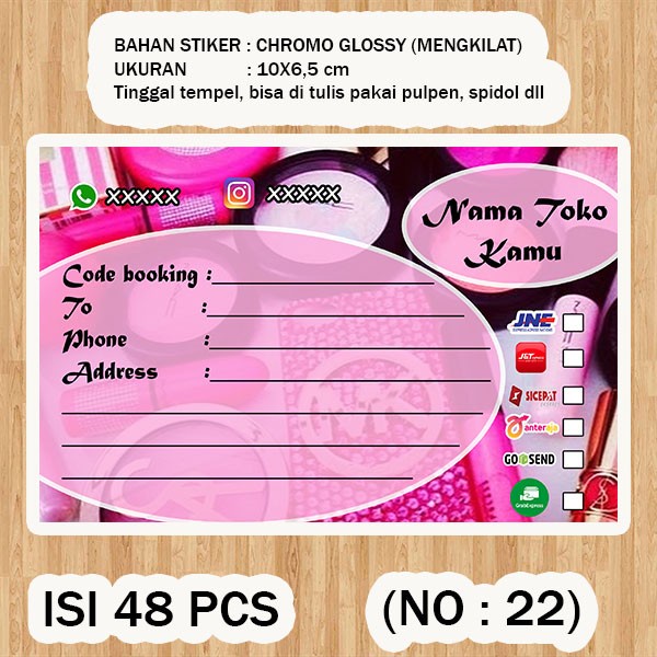 

( STIKER PENGIRIMAN ) Shipping label ( /pack isi 48pcs no.22 )