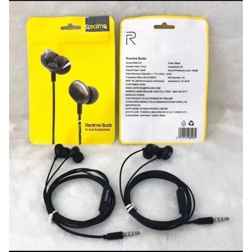 Earphone Realme Buds In-Ear c1 c2 c3 c11 c15 Headphone + Mic audio jack headset