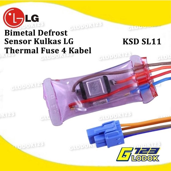 Defrost Bimetal Fuse Dingin Dalam Kulkas 4 Kabel Gabung LG Sanken