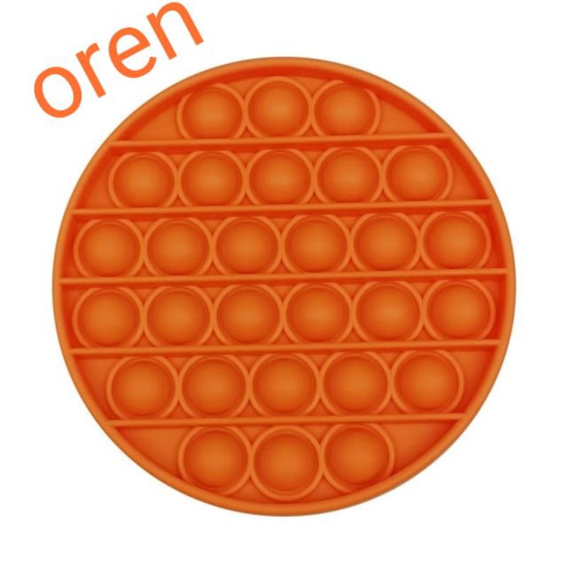 viralkan Mainan POP IT 2 PEMAIN super Jumbo rainbow panjang tebal 32 x 19 free 2 dadu games anak-BulatOrange+Kelereng