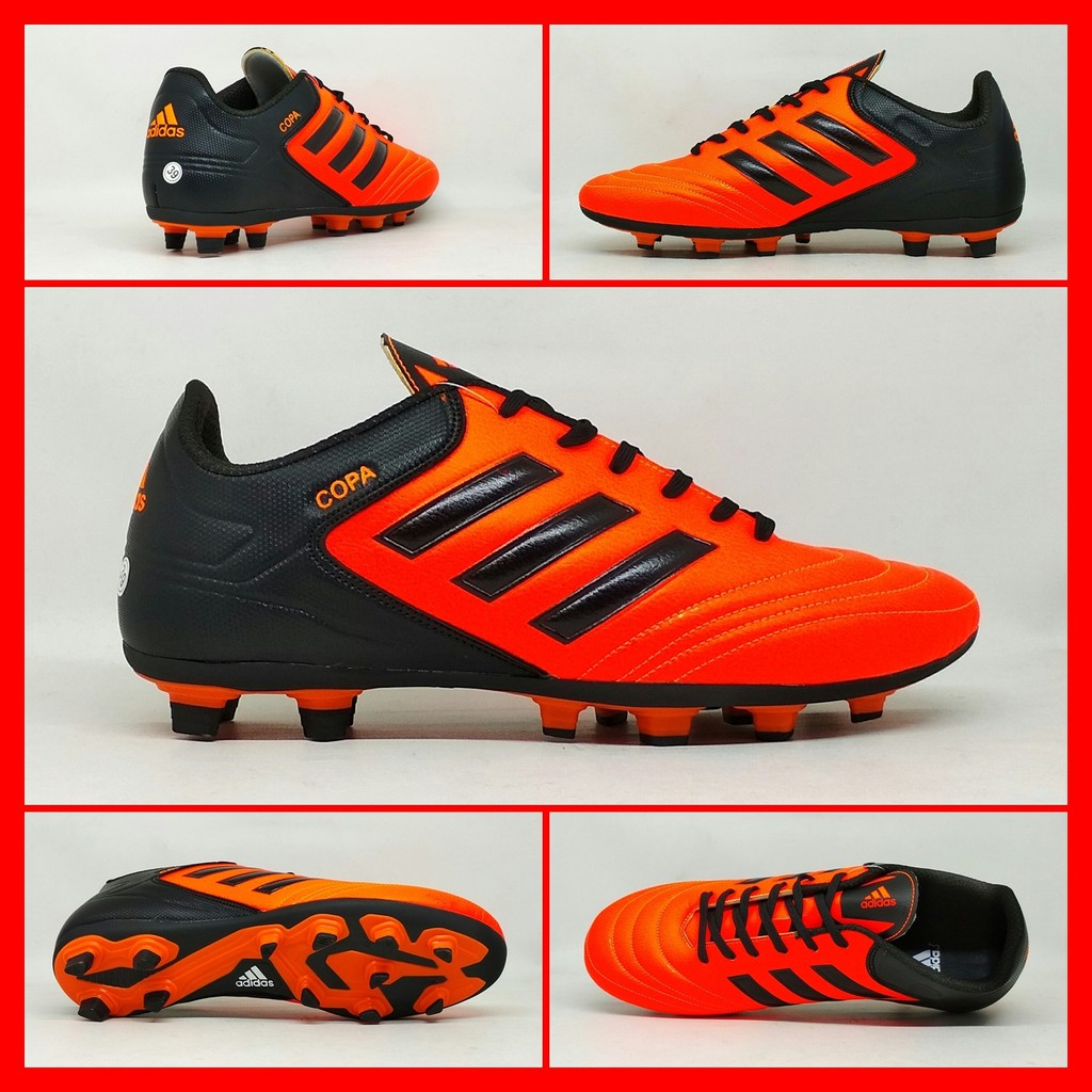 Sepatu Sepak Bola Dewasa Adidas Copa Orange Hitam