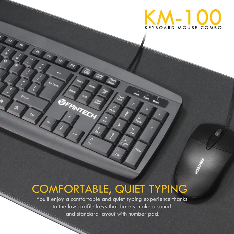 Fantech KM100 Keyboard Mouse Combo Office Series GARANSI RESMI