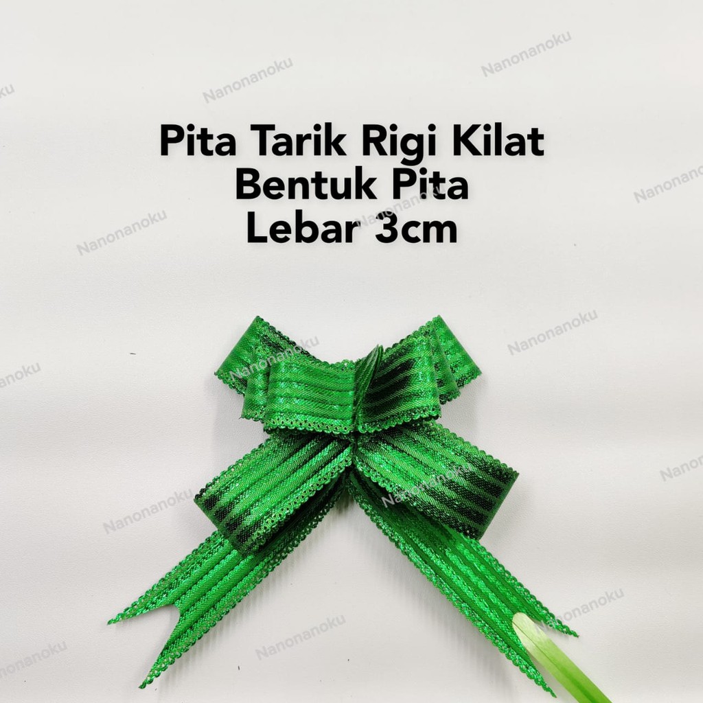 [10 pcs/warna] Pita Tarik 30 mm 5 Garis Kilat Rigi Pita Serut