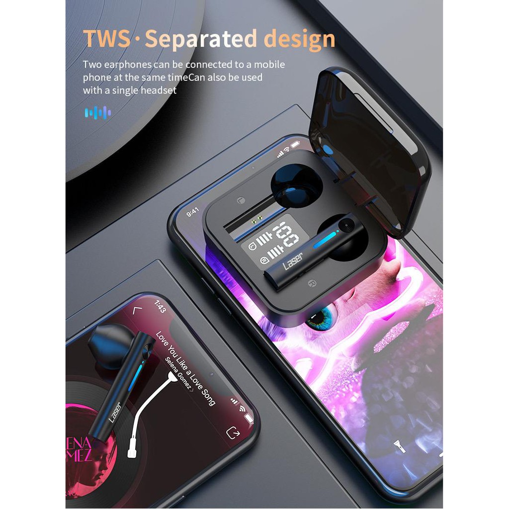 True Wireless Stereo / TWS  T-13 ORIGINAL LASER Earphone Bluetooth