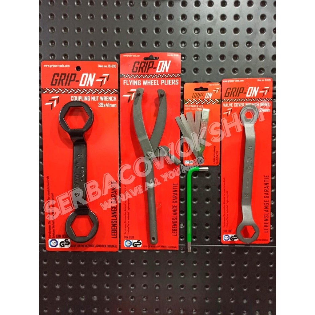 Grip On Paket Otomotif 4 in 1 Kunci Coupling Nut - Penahan Kopling - Kunci Klep - Kunci Feeler Gauge