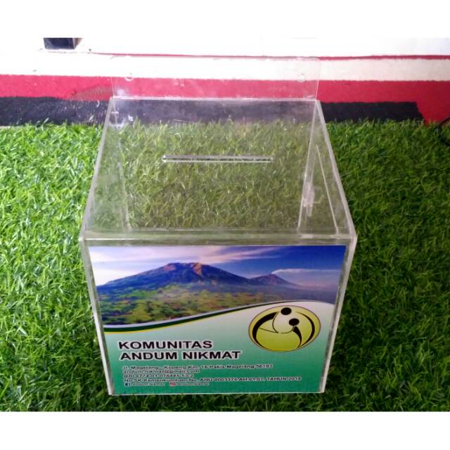 

Custom Box Kotak Amal Akrilik Bahan Clear Bening Acrylic Bisa Kustom Desain Sesuai Request