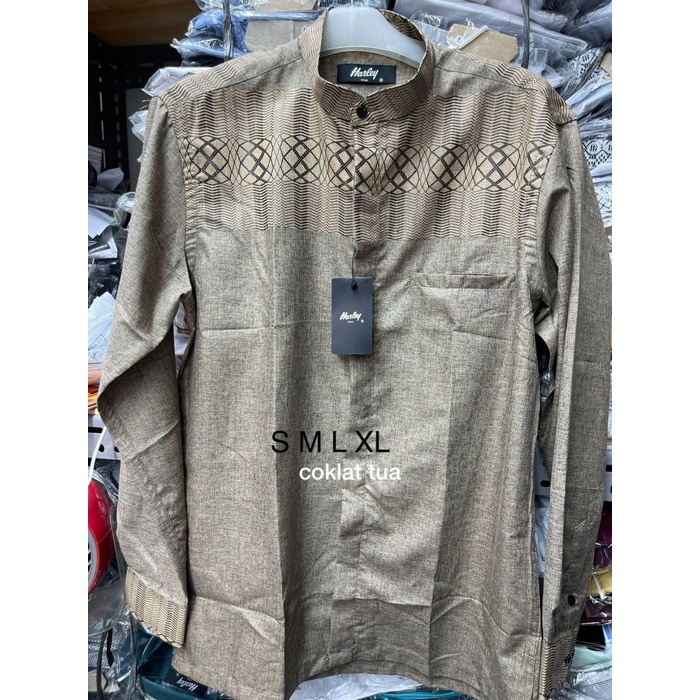 Kemko harley Kemeja koko harley Cokelat Coklat Motif KUALITAS PREMIUM