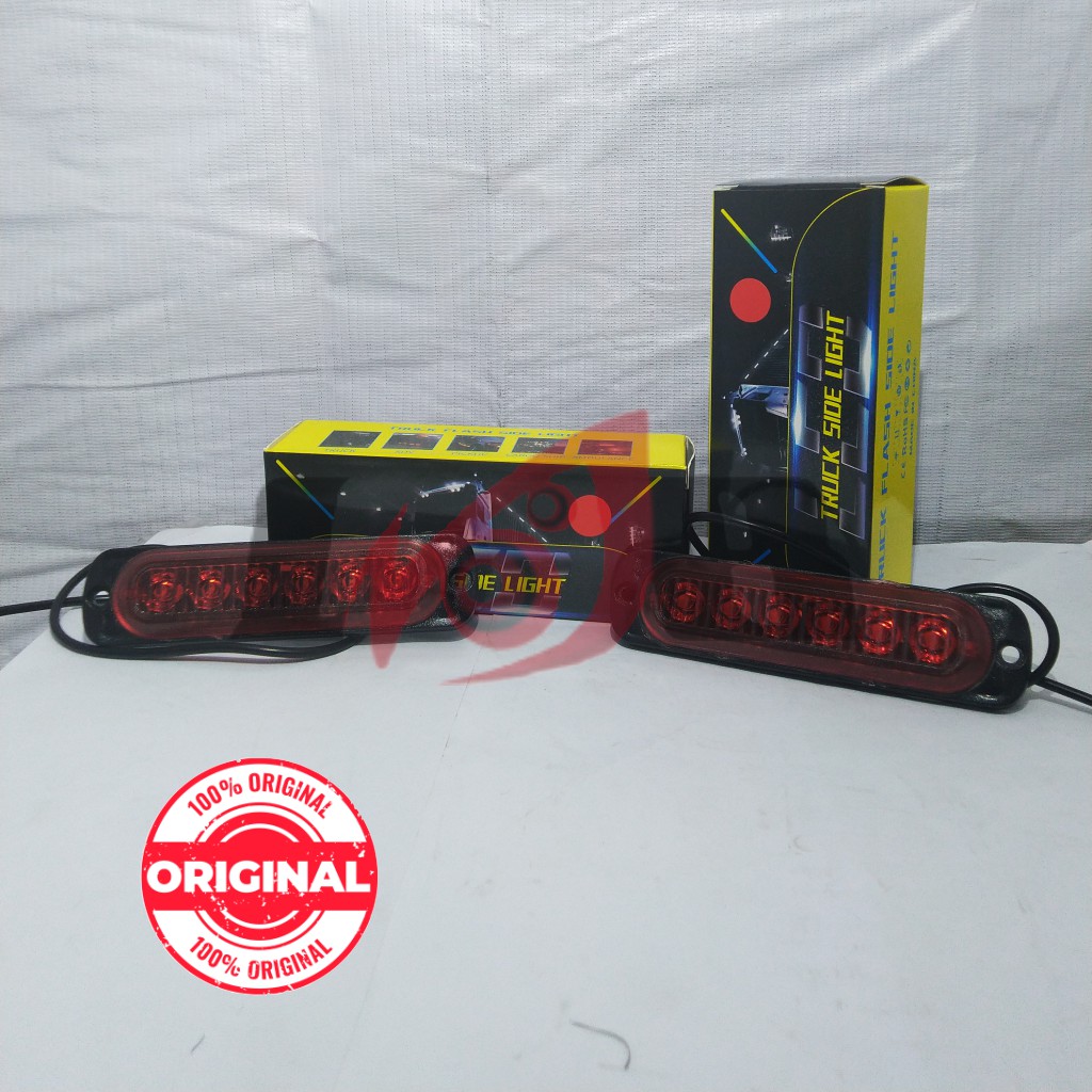 Lampu TRUCK Flash Side Tail Light LED 6 mata Mobil Bus SUV Samping Belakang Universal