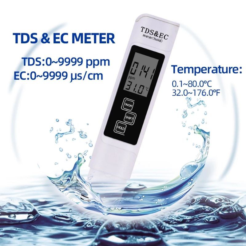 TDS EC, TDS Meter, EC Meter, TDS Meter Hidroponik, TDS, Alat Ukur PPM AB Mix Hidroponik, TDS EC Mete