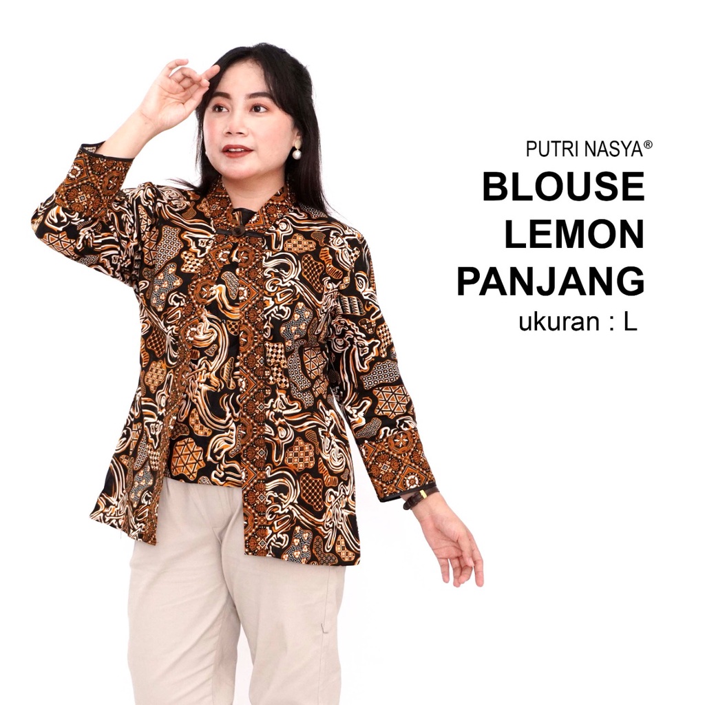 Atasan Batik Blouse Big Size Wanita Lengkap L-XL-2L-3L-4L-5L-6L=7L Model Blus Jumbo Seragam Batik / Atasan Batik Big Size Formal / Pakaian Kantor Kerja Model Kekinian LD 140