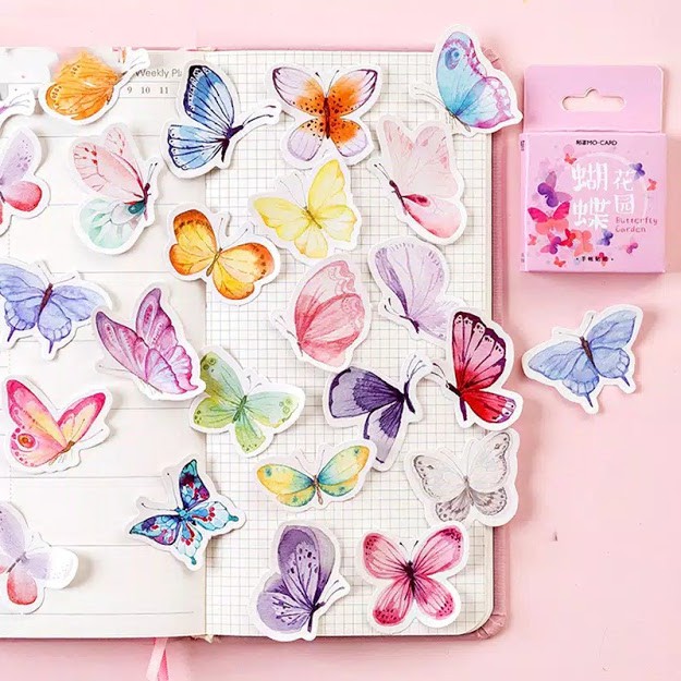 

Sticker Butterfly Kupu-Kupu Aesthetic Scrapbook DIY Bujo Planner Diary