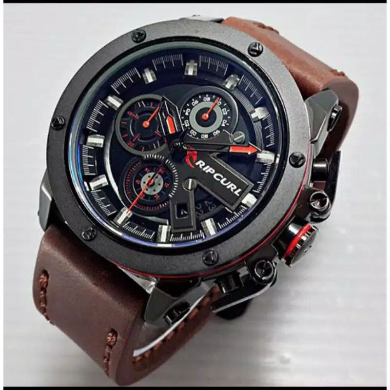 Jam Tangan Pria Ripcurl 7811 Chrono Tanggal Aktif - Free Box Batre Cadangan Original