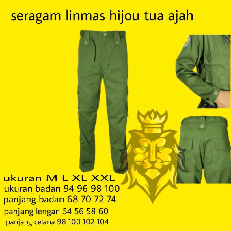 COD Grosir Seragam Linmas Setelan Kemeja Celana Linmas Baju Linmas Bahan American DRILL Berkualitas