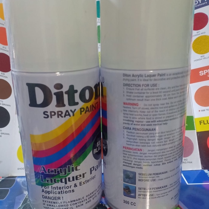 Pilox Pilok Cat Semprot Warna Pearl / Mutiara / MUTIARA COLOURS DITON Spray Paint Acrylic Lacquer Paint 300cc / 300ml (Grey, Biru, Kuning, Putih Pearl White, Pink, Ungu, Hijau, Putih dan Clear)