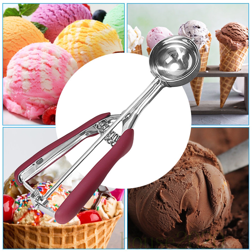 (House2020) Sendok Scoop Es Krim / Adonan Kue / Buah / Kentang Bahan Stainless Steel Ukuran 5cm