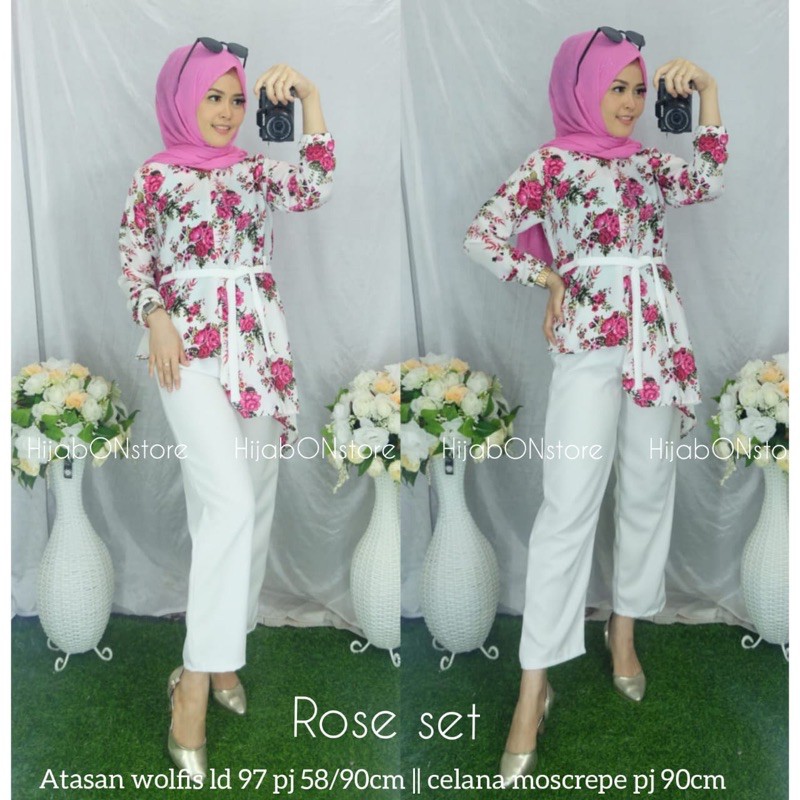 Rose set ( atasan + celana )