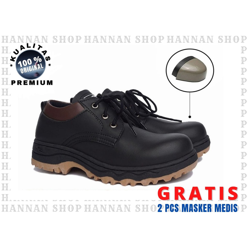 SEPATU SAFETY SEMI BOOTS SAPATU PRIA KULIT BOOT KERJA SEPTI BUTS SPATU BOT SEPTY BOTS SEFTY