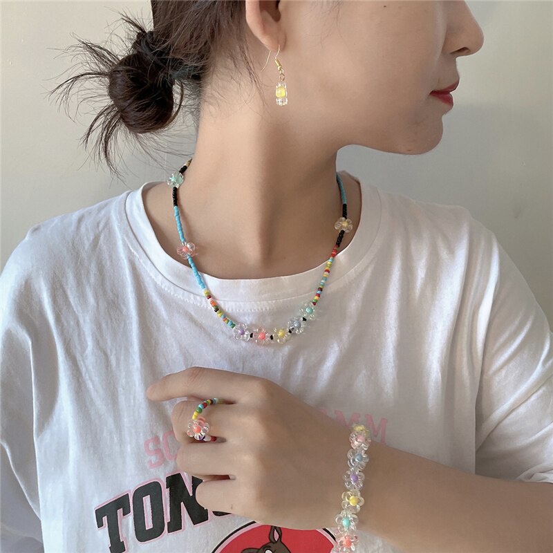 50 Pcs Manik-Manik Bunga Bahan Akrilik Ukuran 12mm Untuk Membuat Perhiasan