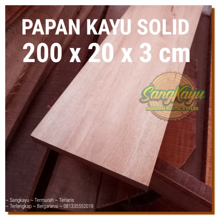 TERMURAH..Papan kayu 200x20x3cm mahoni wooden board ambalan kayu