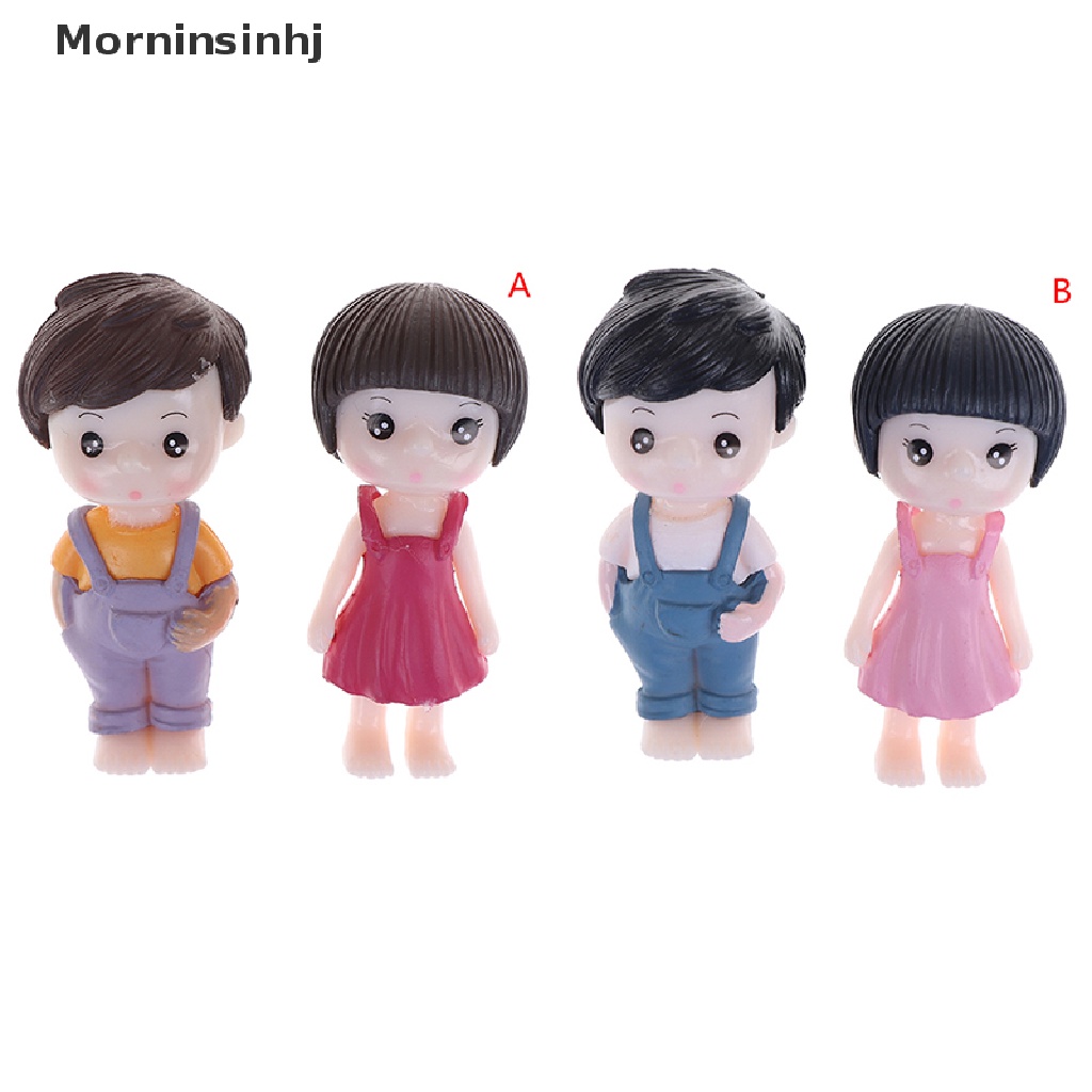 Mornin 2Pcs / Set Mainan Miniatur Figurin Kartun Untuk Dekorasi Rumah Boneka