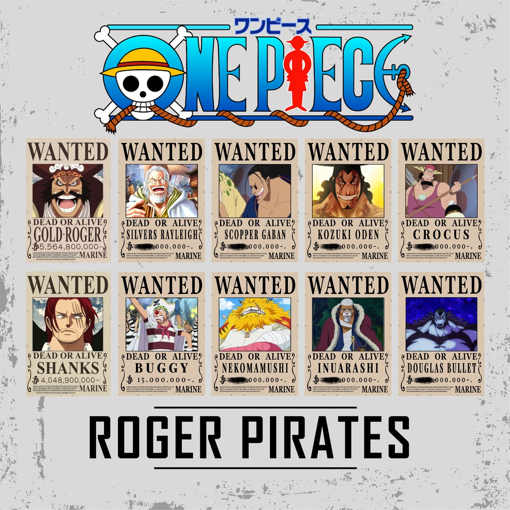 Poster Bounty One Piece Roger Crew Shopee Indonesia