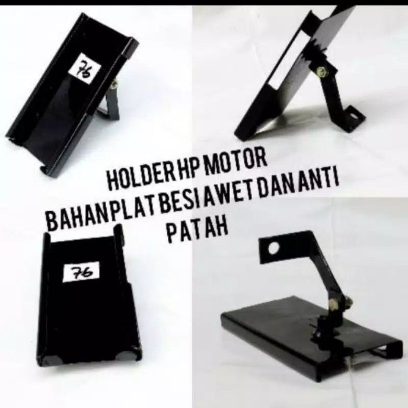 Holder hp sepeda motor universal grab gojek bahan plat besi murah