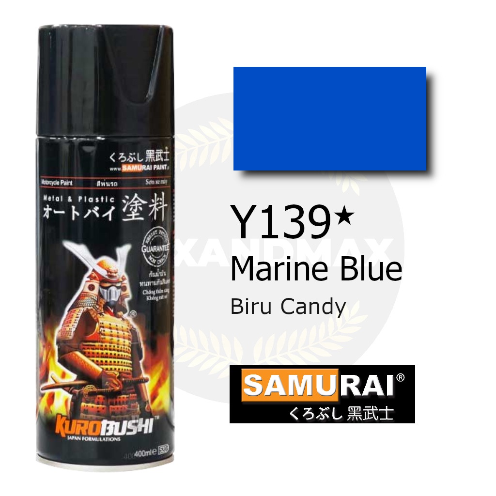 Samurai Paint Marine Blue Y139 Biru Metalik 400 ml - Cat Semprot