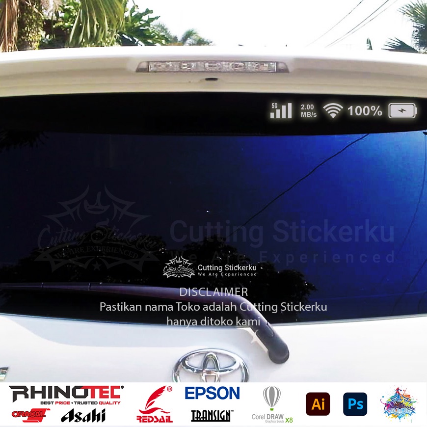 Cutting Stiker Status Bar Hp Variasi Motor Mobil Sticker Viral Wifi Sinyal Timbul Keren Nyala Dasbor Spakbor Visor Body Kaca Helm Hologram Reflective Tahan Air Bodi Samping Nama Scoopy Vario Beat NMAX PCX Vespa Aesthetic Windshield Kustom Keren Modif