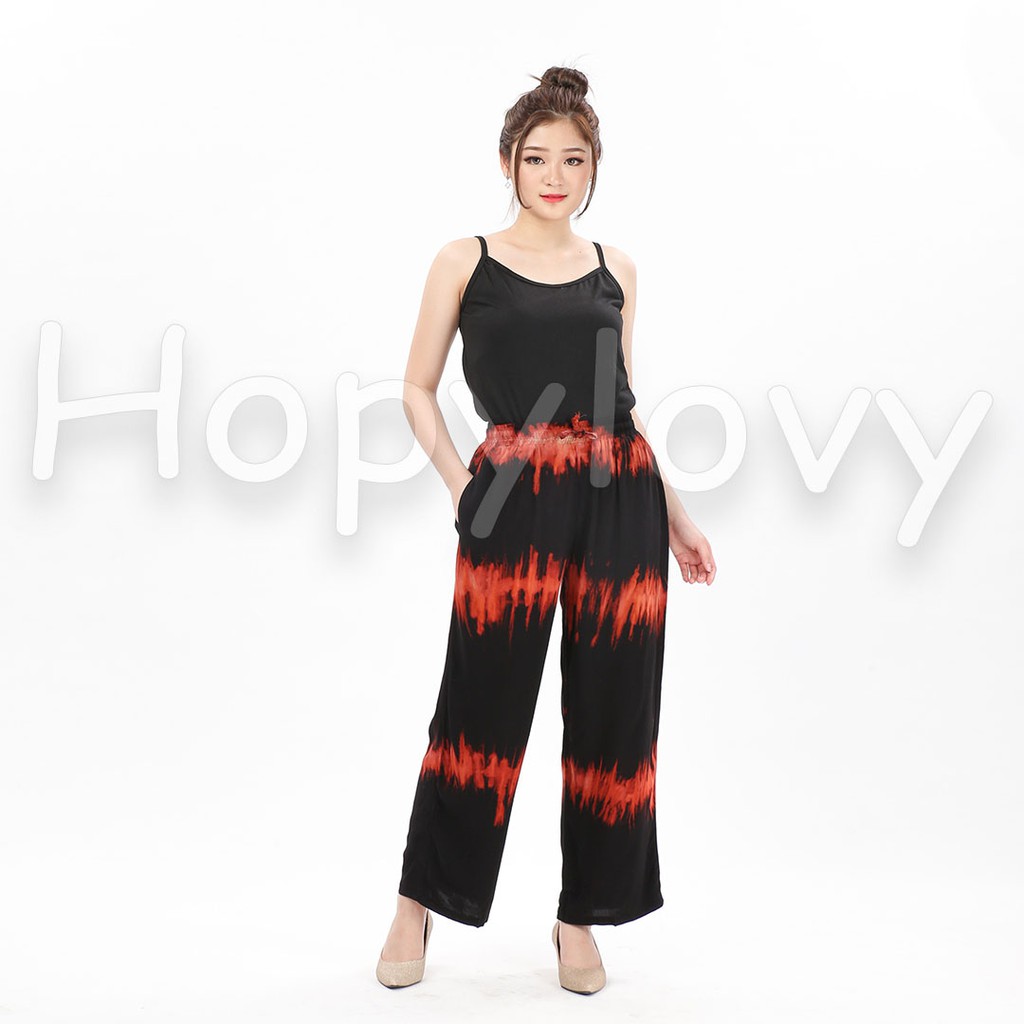 HOPYLOVY SALE - Celana Panjang bahan Katun Wanita Motif Tie Dye Eliana