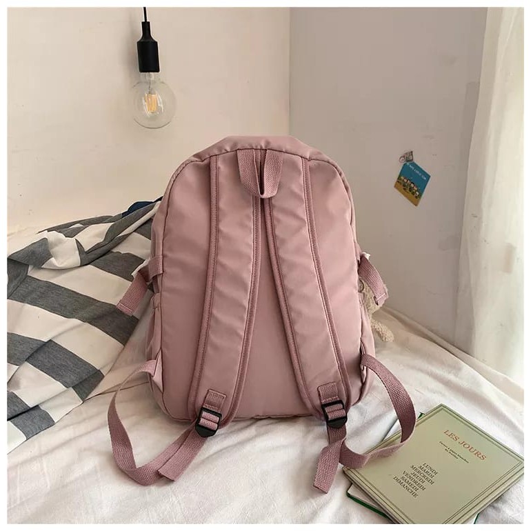 Baru Populer 2021 Ransel Korea Murah Tas Punggung Perempuan Dewasa Sederhana Backpack Laptop Komputer Ringan Kuliah Kerja Sekolah Back Pack Wanita Remaja Pria Gendong Cewek Cowok Kasual Model Kekinian-4
