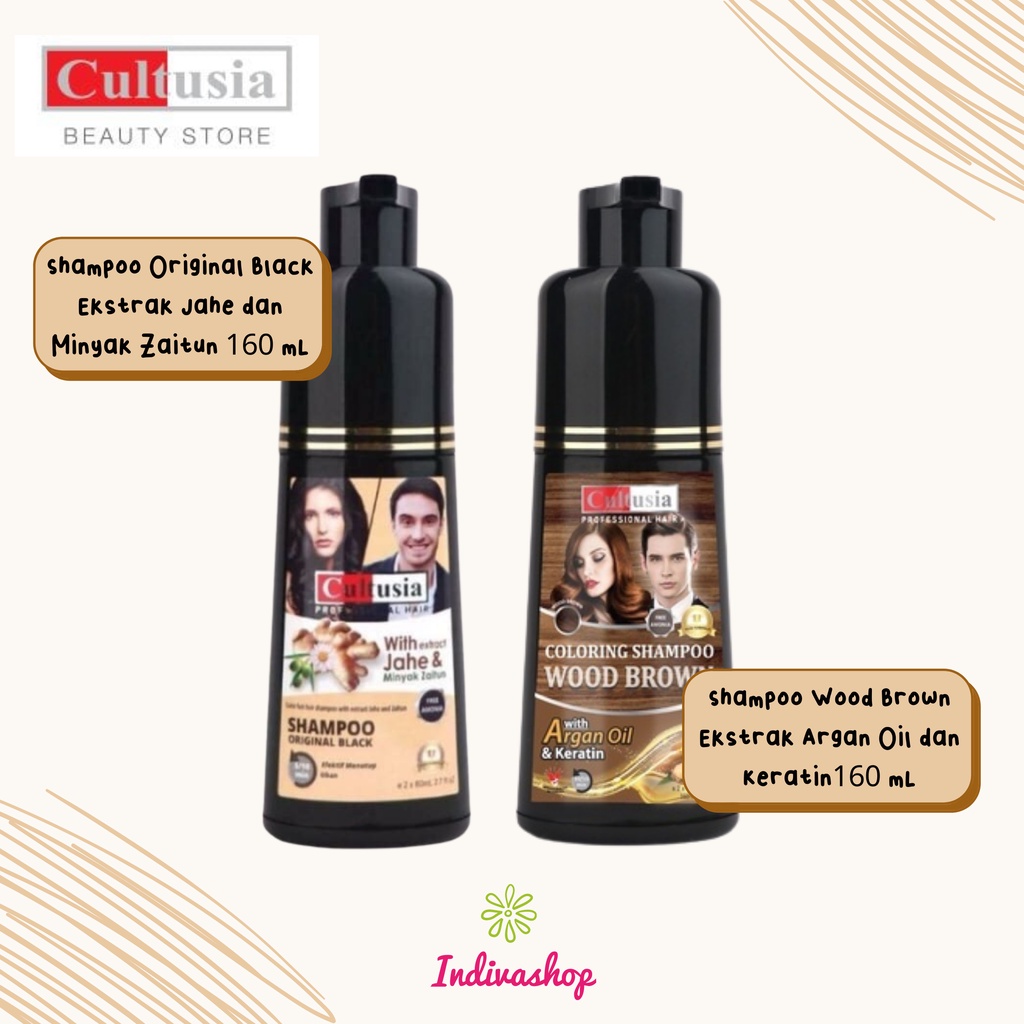 [COD] [BPOM] Cultusia Shampoo Jahe Original Black / Wood Brown 160ml / Shampoo Penghitam Rambut / Sa