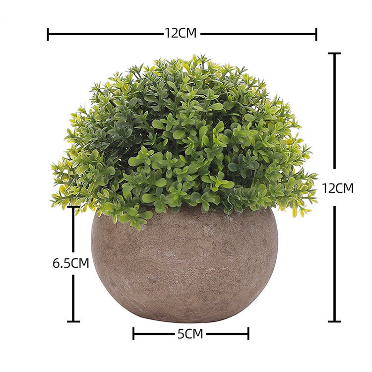 BONSAI BULAT GRASS BALL ARTIFICIAL BUNGA PLASTIK PALSU PAJANGAN DEKORASI-2