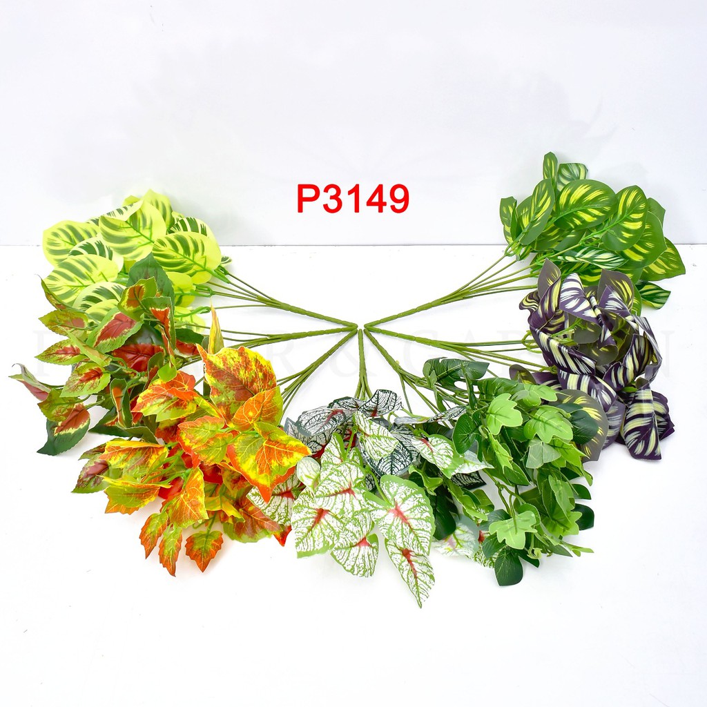 TIB DAUN KELADI BUNGA TANGKAI PLASTIK BUNGA ARTIFISIAL BUNGA TANGKAI BUNGA HIASAN P3149-4