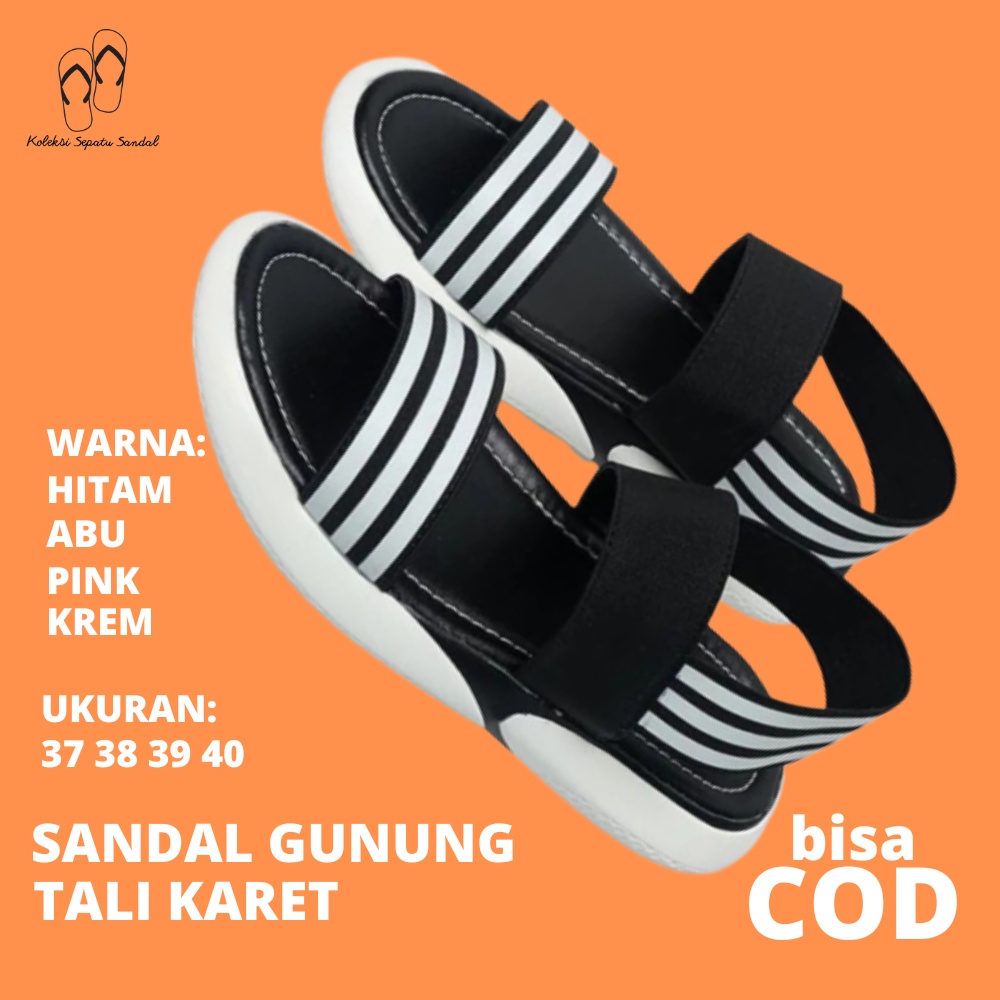 RJ Sandal Wanita Gunung Tali Outdoor Casual Korea Import Kekinian Terbaru Tinggi Jelly
