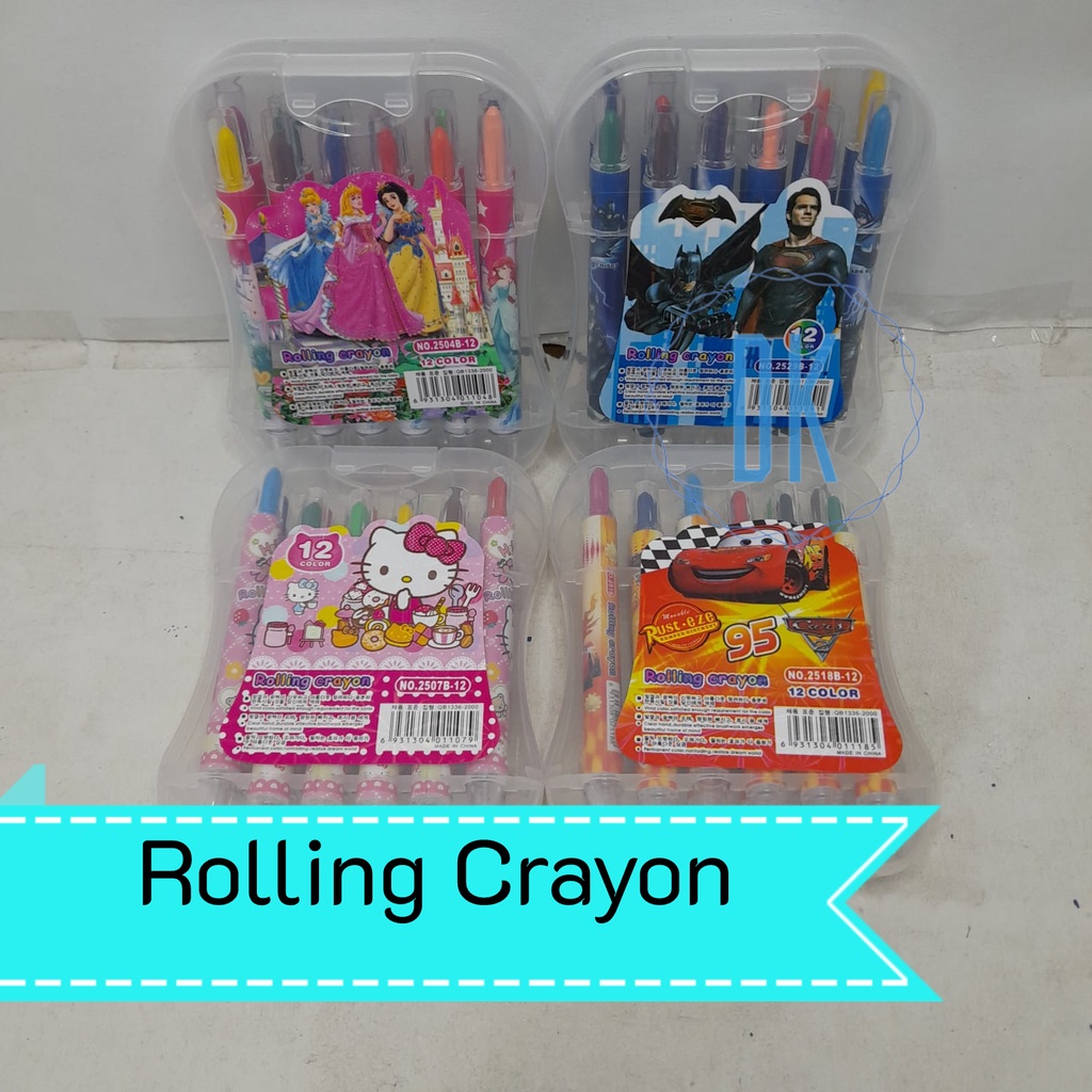 

Crayon Rolling Krayon Putar Set 12 Warna Motif Karakter
