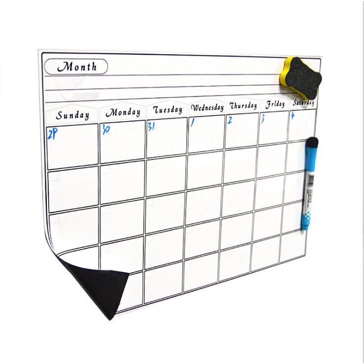 Set Organizer Jadwal Pesan Papan Tulis Magnetik Dry Erase Calendar Monthly Planner Whiteboard Untuk Stiker Kantor Rumah