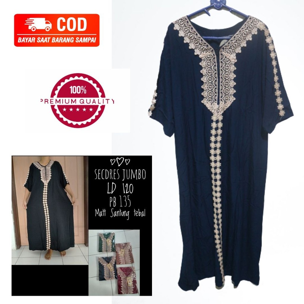 COD - Daster Arab Terbaru 2020/ Daster Renda Arabian/ Daster Arab Jumbo/ Daster Menyusui Kekinian/Da
