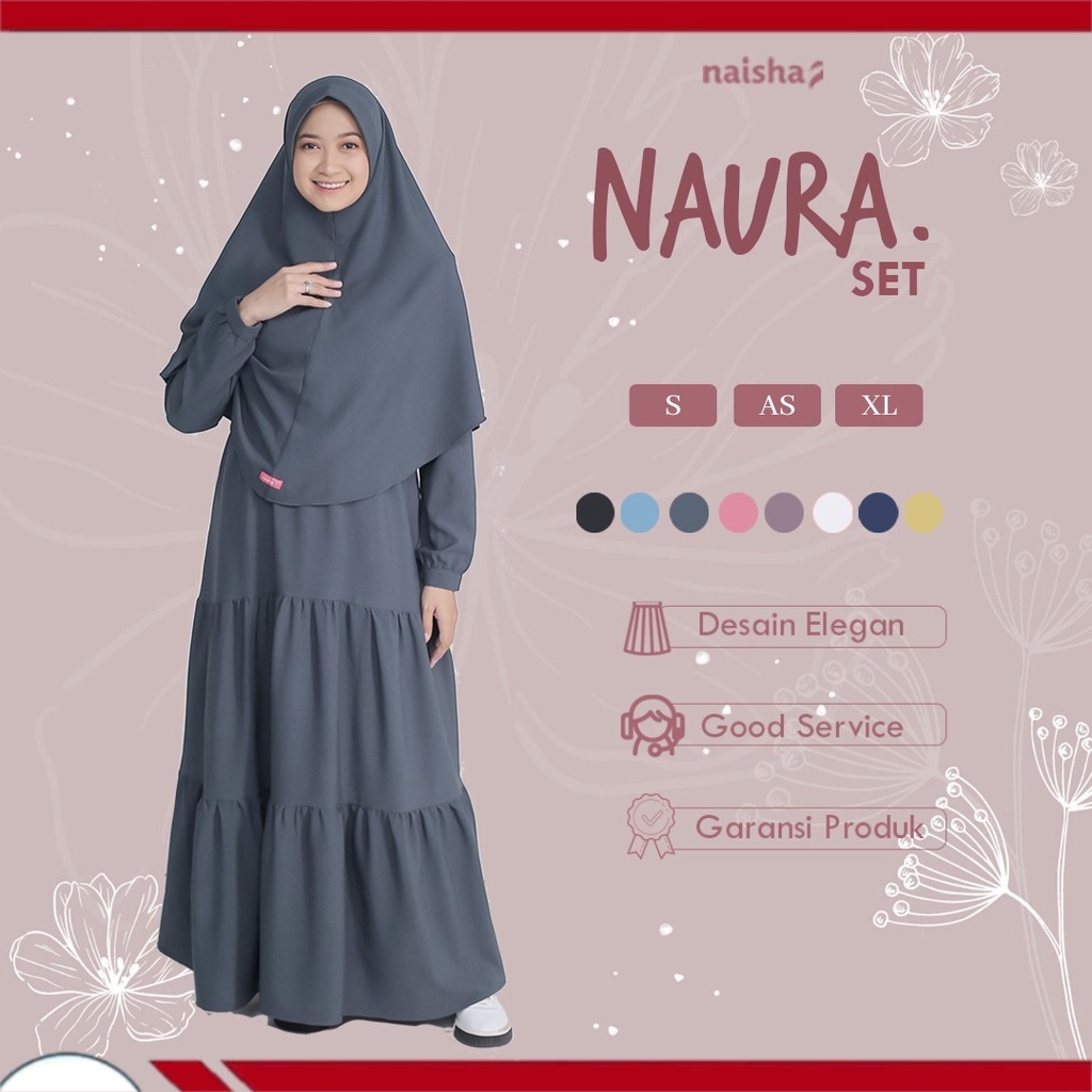 Gamis Set Naura + DInah Bergo