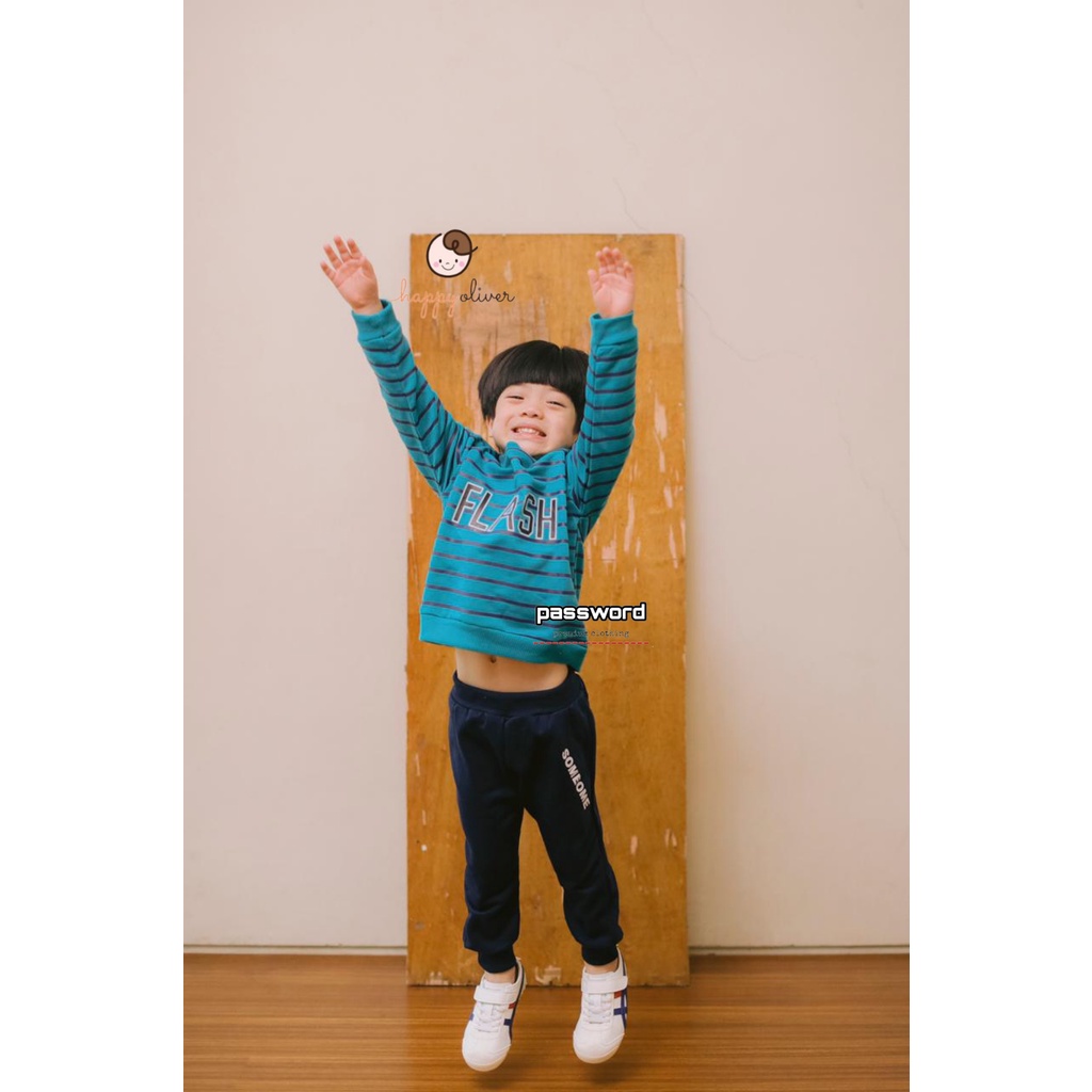 HappyOliver PASSWORD SALUR FLASH Setelan Sweater 1 -10 Tahun Baju Anak BerKualitas